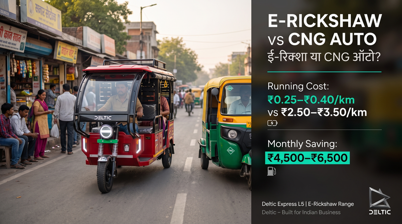 E-Rickshaw vs CNG Auto in India (2026): Running Cost, Daily Income and Which Pays More