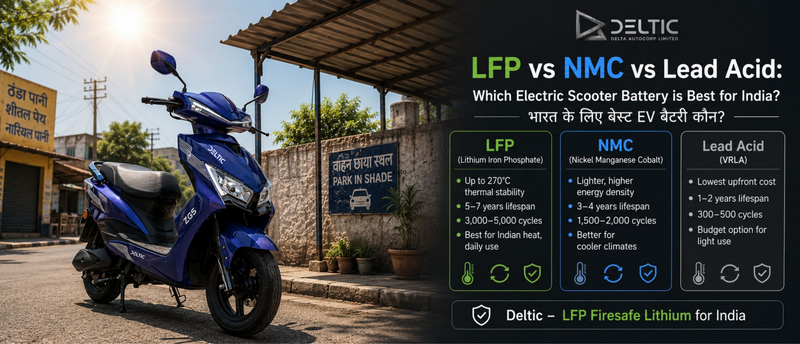 LFP vs NMC vs Lead Acid: Which Electric Scooter Battery is Best for India? (2026 Guide)